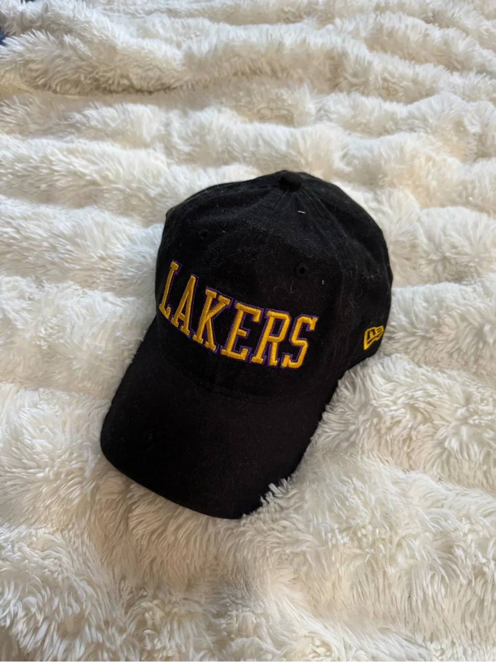 Los Angeles Lakers Black Dad Hat with Yellow/Purple Embroidery